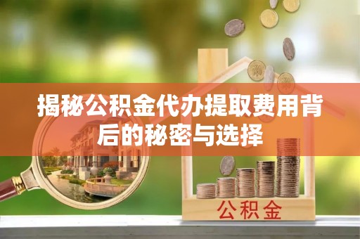 全椒揭秘公积金代办提取费用背后的秘密与选择