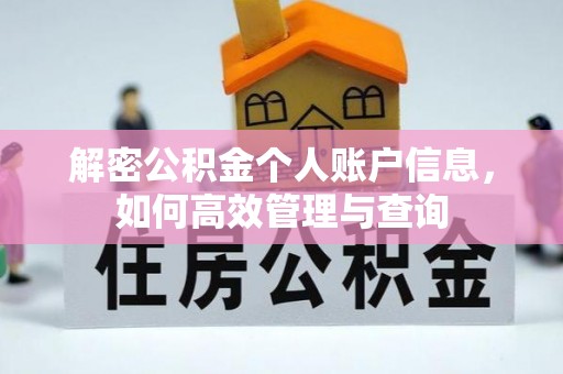 全椒解密公积金个人账户信息，如何高效管理与查询