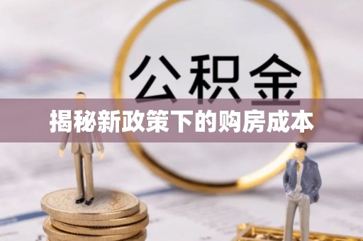 全椒揭秘新政策下的购房成本