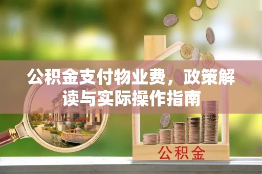 全椒公积金支付物业费，政策解读与实际操作指南