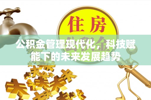 全椒公积金管理现代化，科技赋能下的未来发展趋势